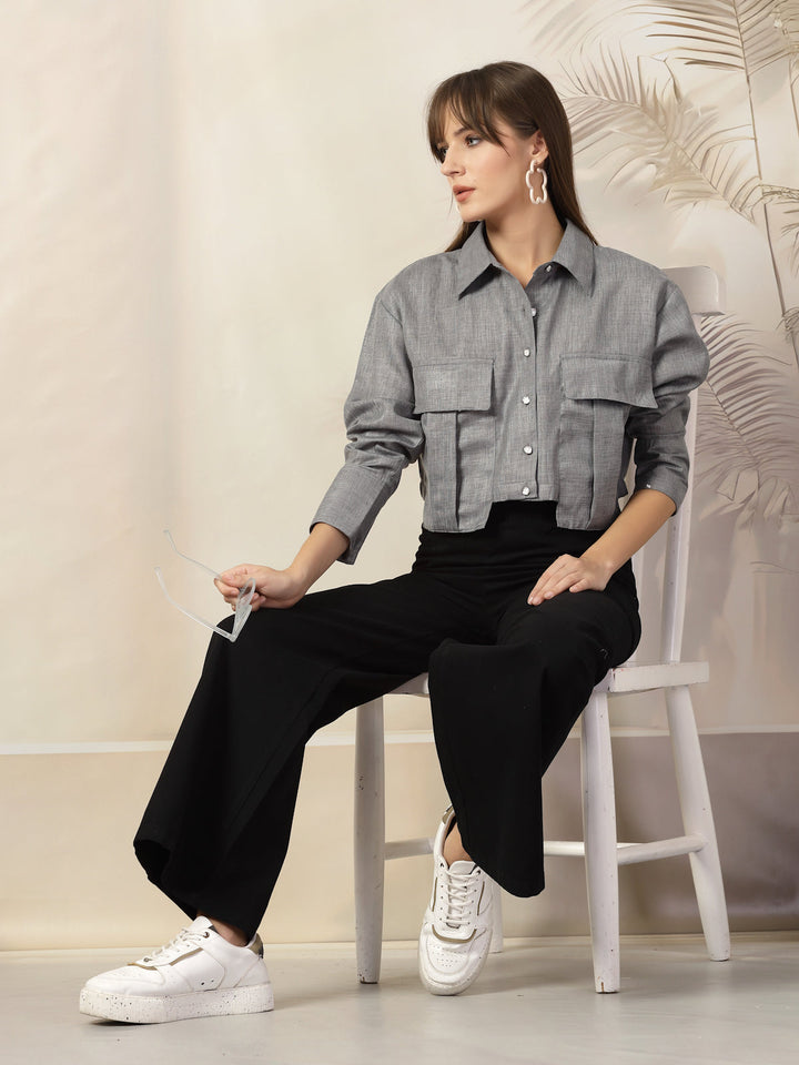 Women Opaque Casual Cotton Shirt