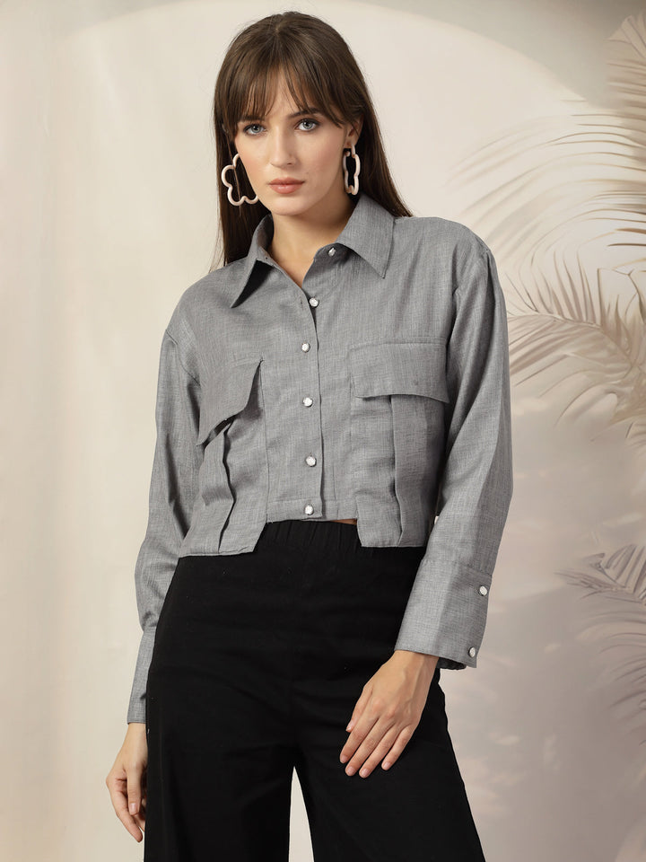 Women Opaque Casual Cotton Shirt