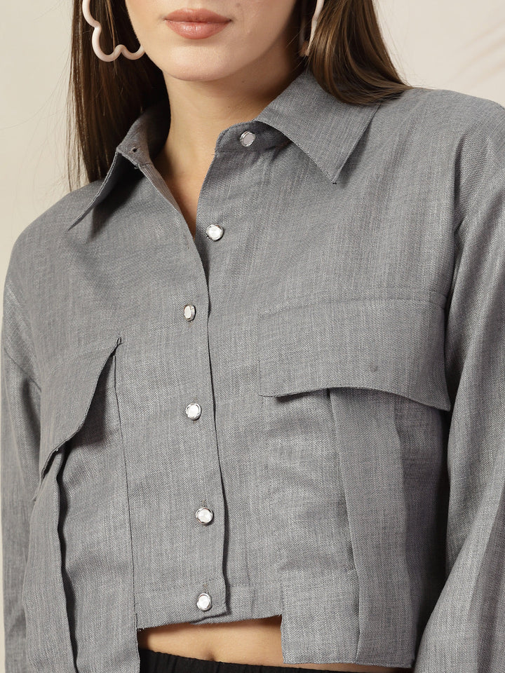 Women Opaque Casual Cotton Shirt