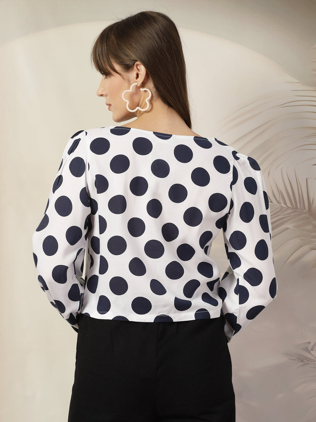 Polka Dot Print Cotton Top