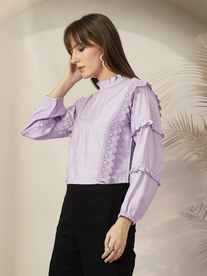 Flared Sleeve Cotton Top