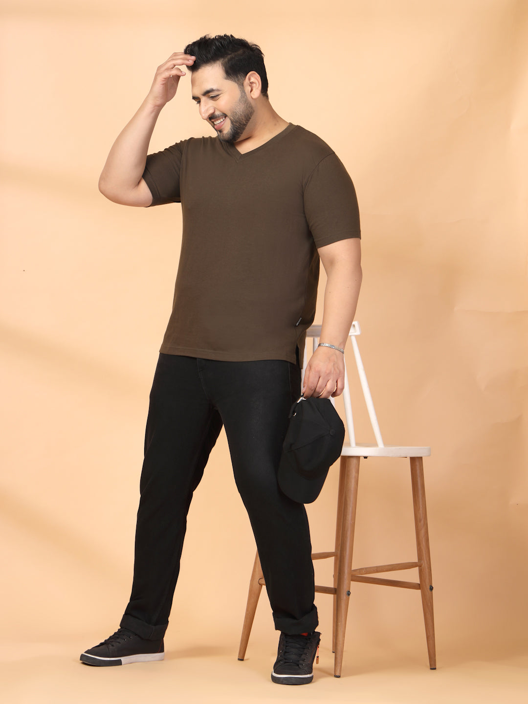 Plus Size Men V-Neck T-shirt
