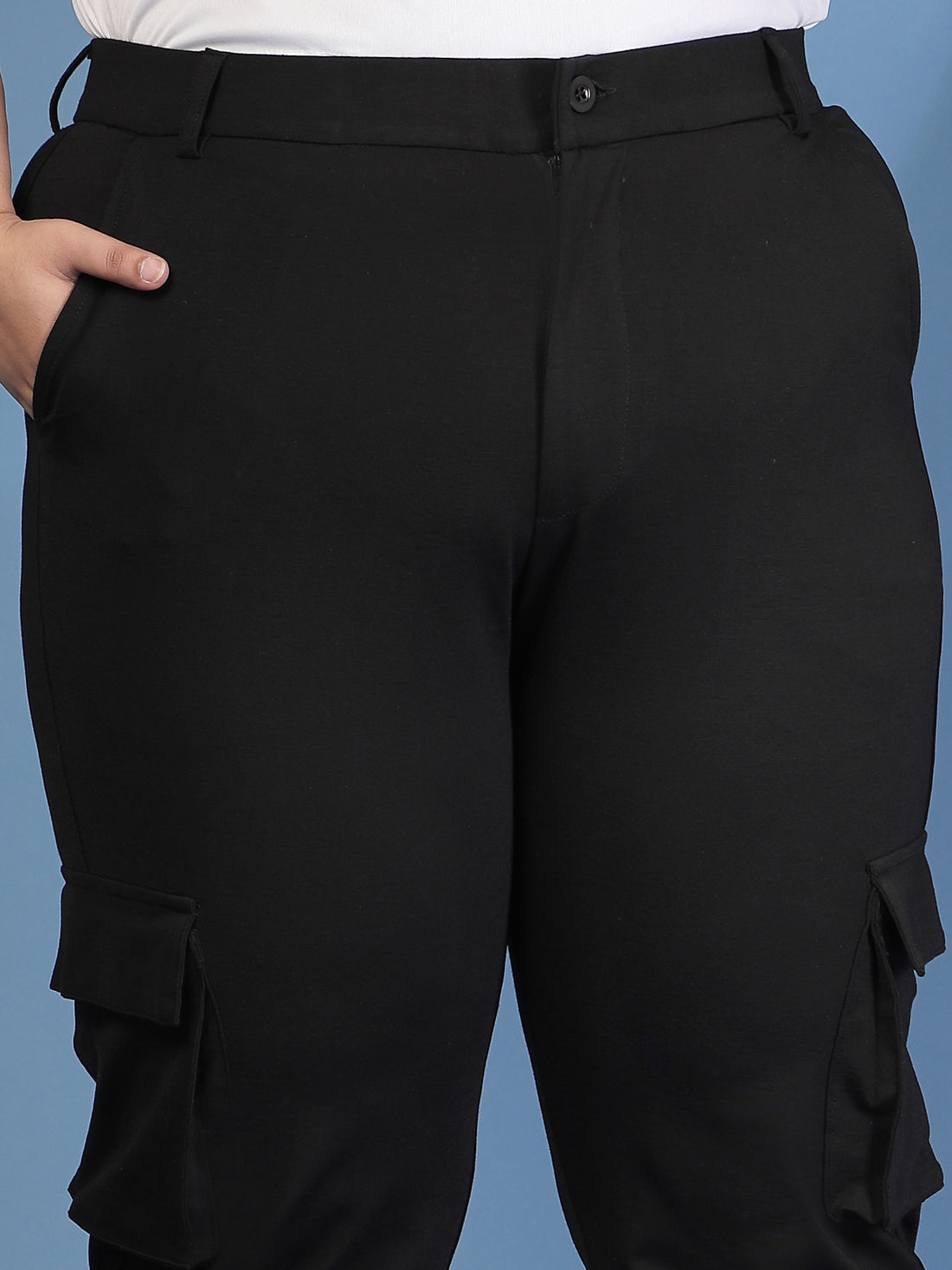 Plus Size Women Slim Fit Easy Wash Cargo Trousers