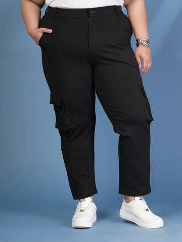 Plus Size Women Slim Fit Easy Wash Cargo Trousers