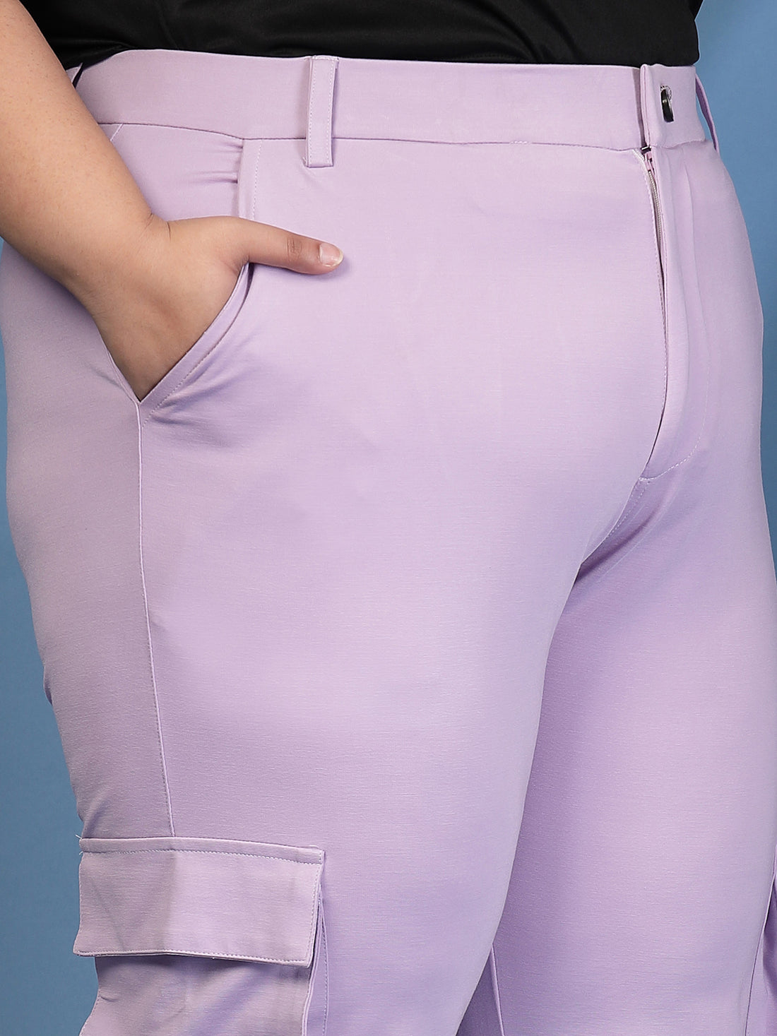 Plus Size Regular Fit Mid-Rise Cargo