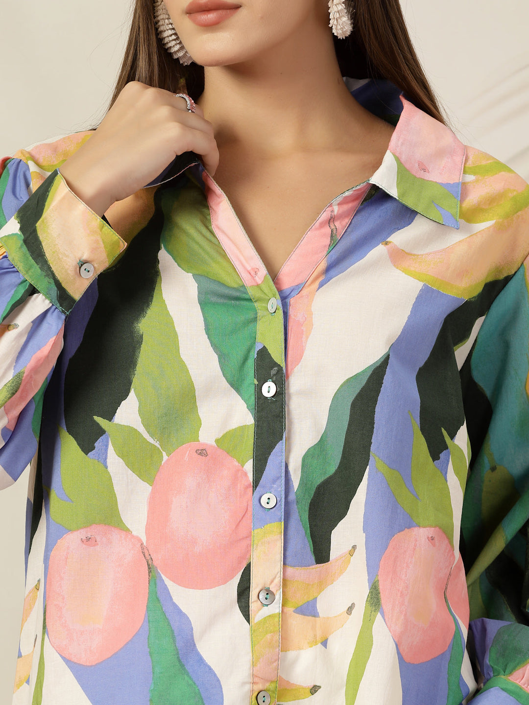 Women Opaque Printed Casual Cotton Shirt