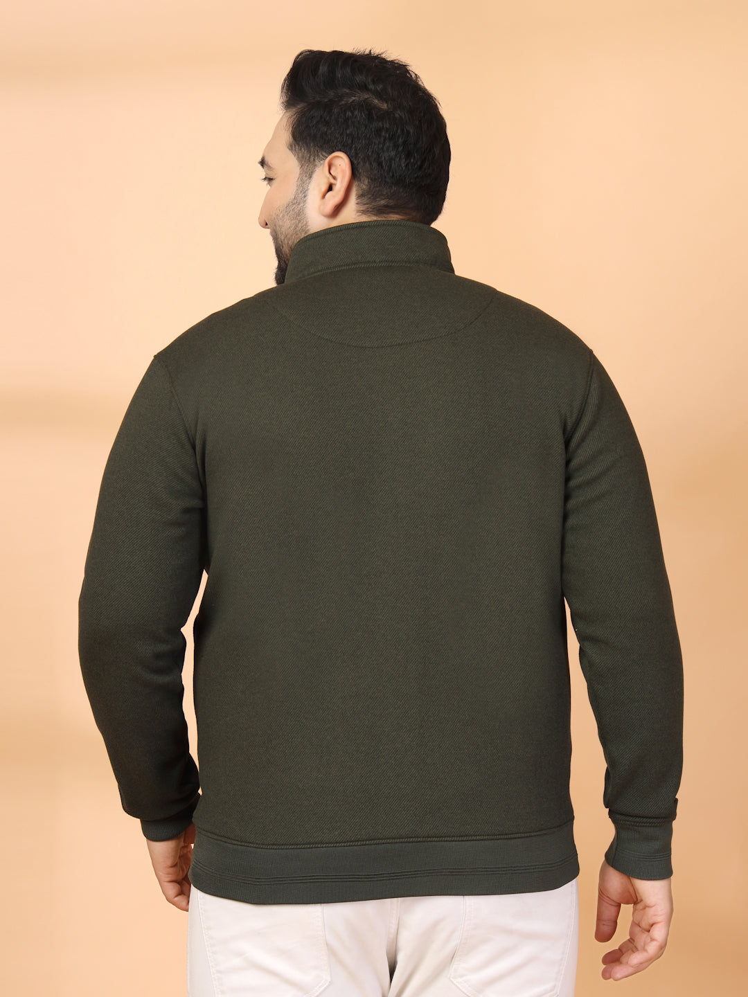 Plus Size Men Open Front Jacket with Embroidered