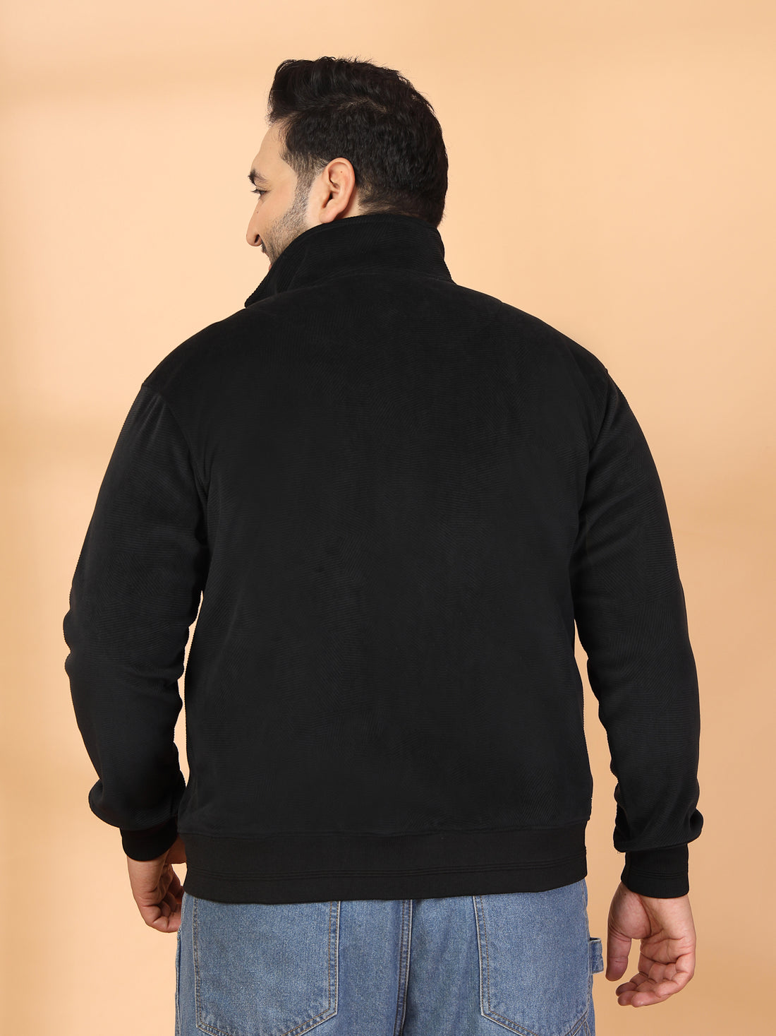 Plus Size Mock Collar Jacket