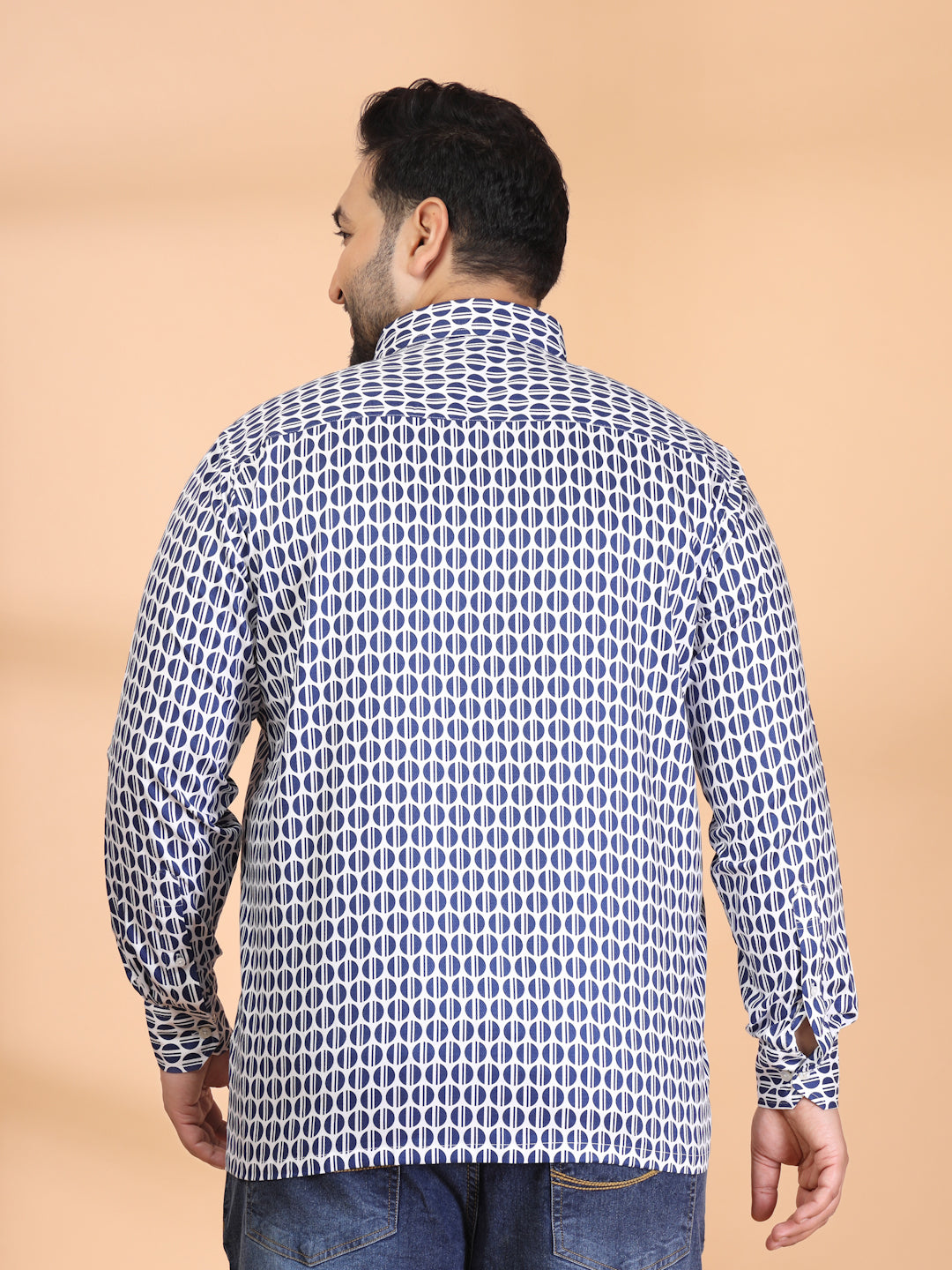 Plus Size Men Classic Printed Casual Shirt