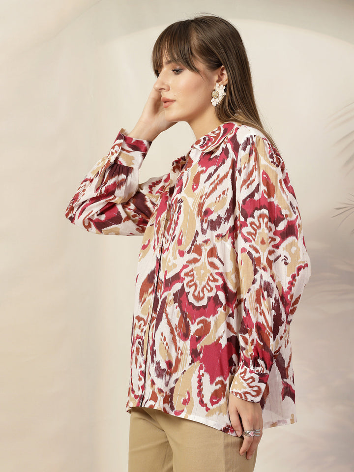 Women Floral Opaque Printed Casual Cotton Shirt