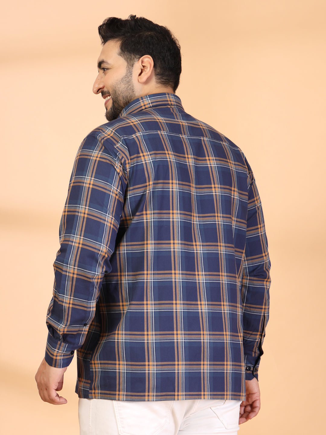 Plus Size Men Classic Tartan Checks Checked Casual Shirt