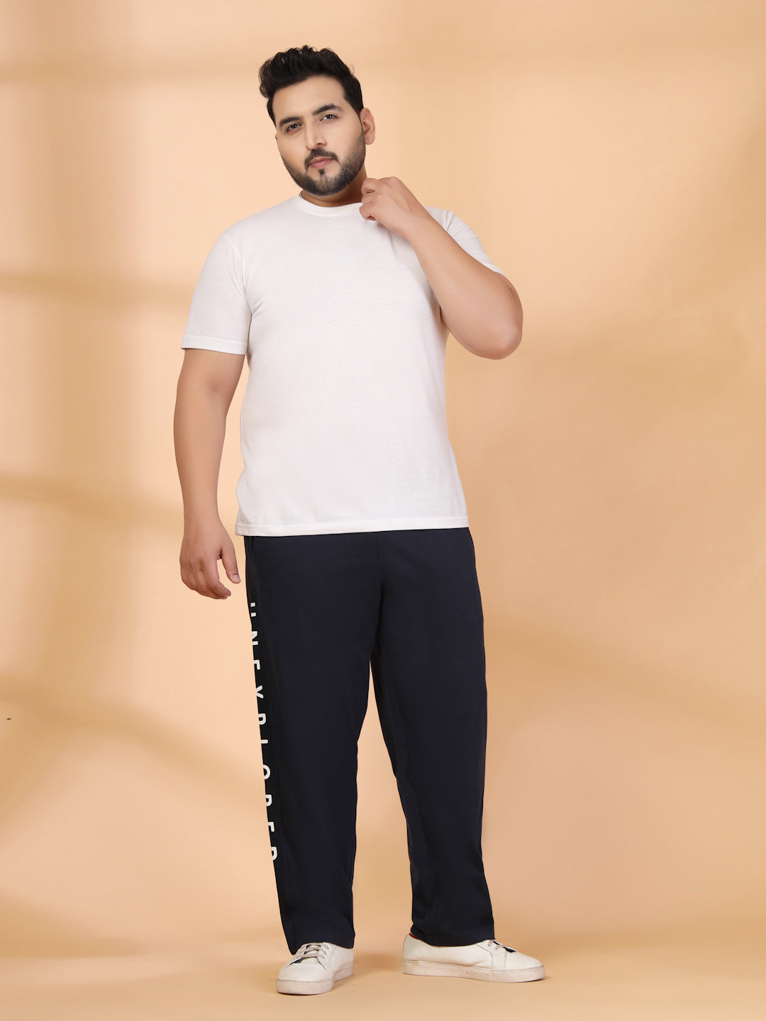 Plus Size Men Mid-Rise Track Pants