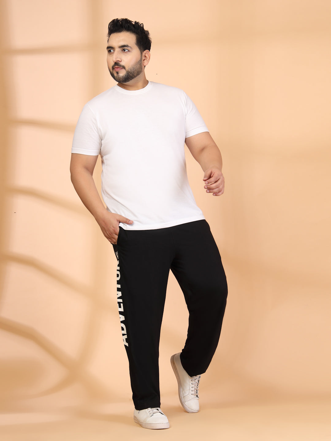 Plus Size Men Mid-Rise Track Pants