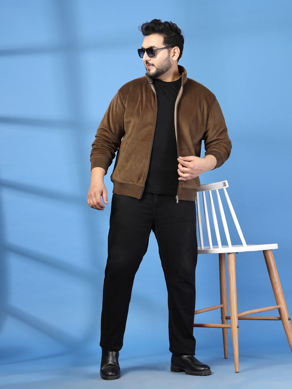 Plus Size Mock Collar Jacket