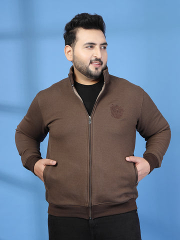 Plus Size Men Bomber with Embroidered Jacket