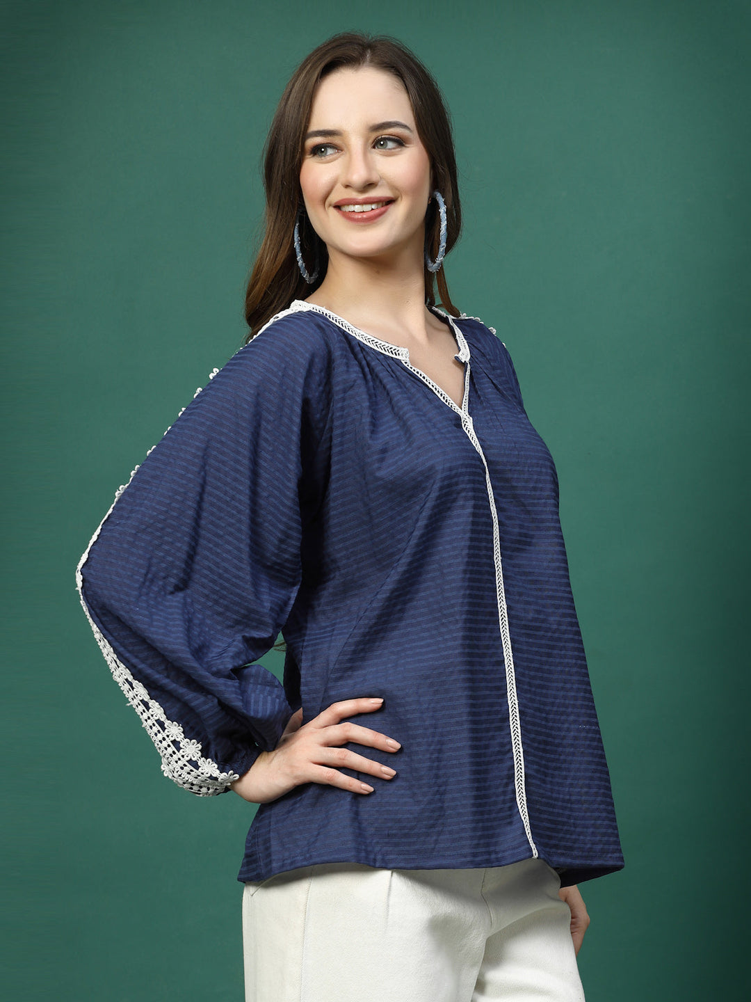 Print Cotton Shirt Style Top