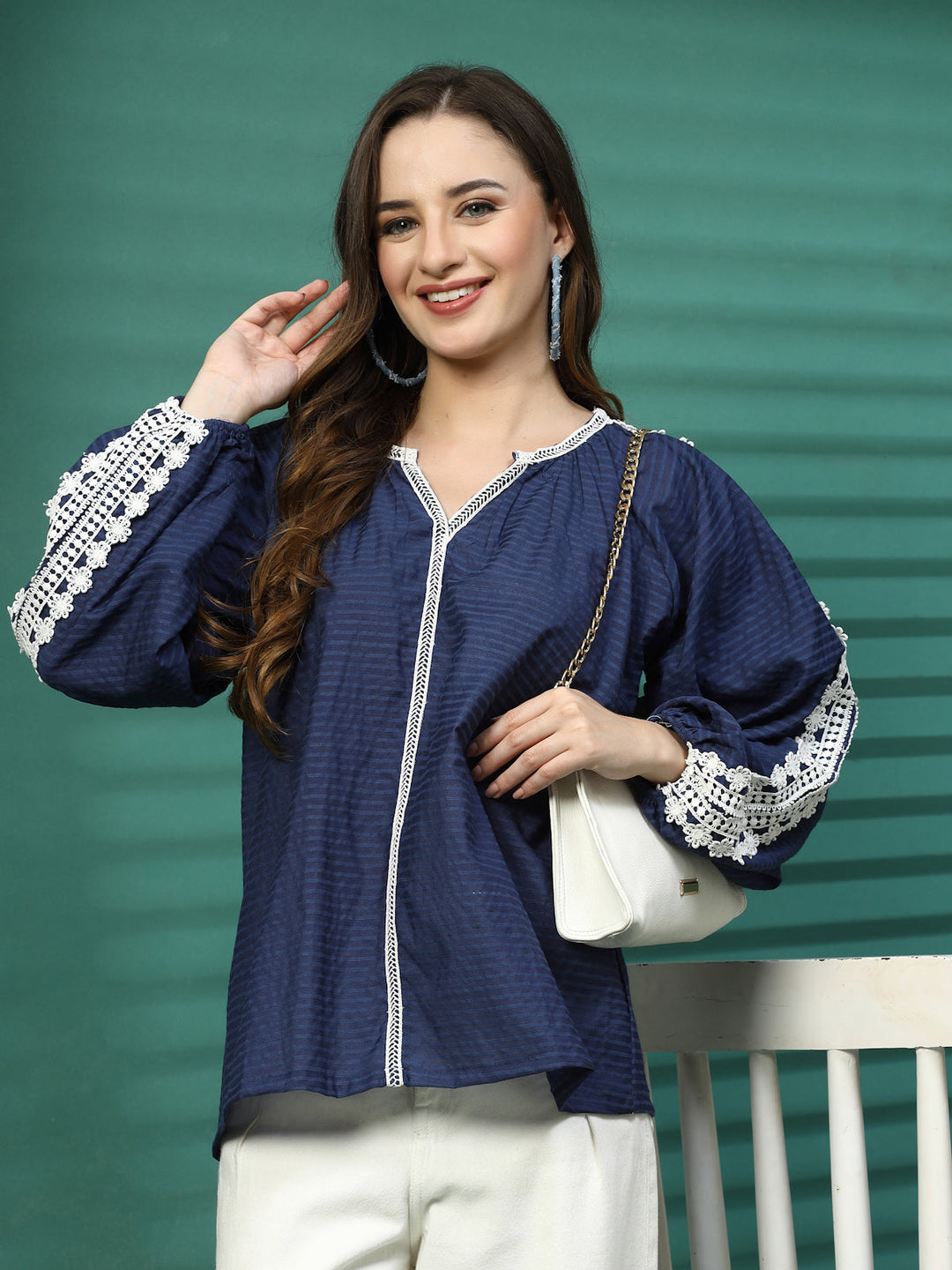 Print Cotton Shirt Style Top