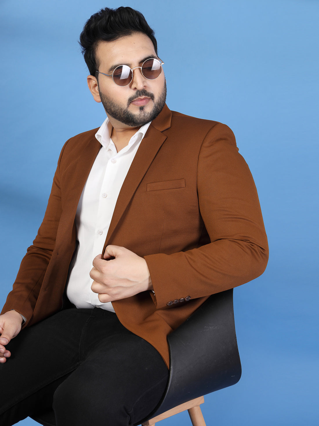 Plus Size Single Breasted Blazer