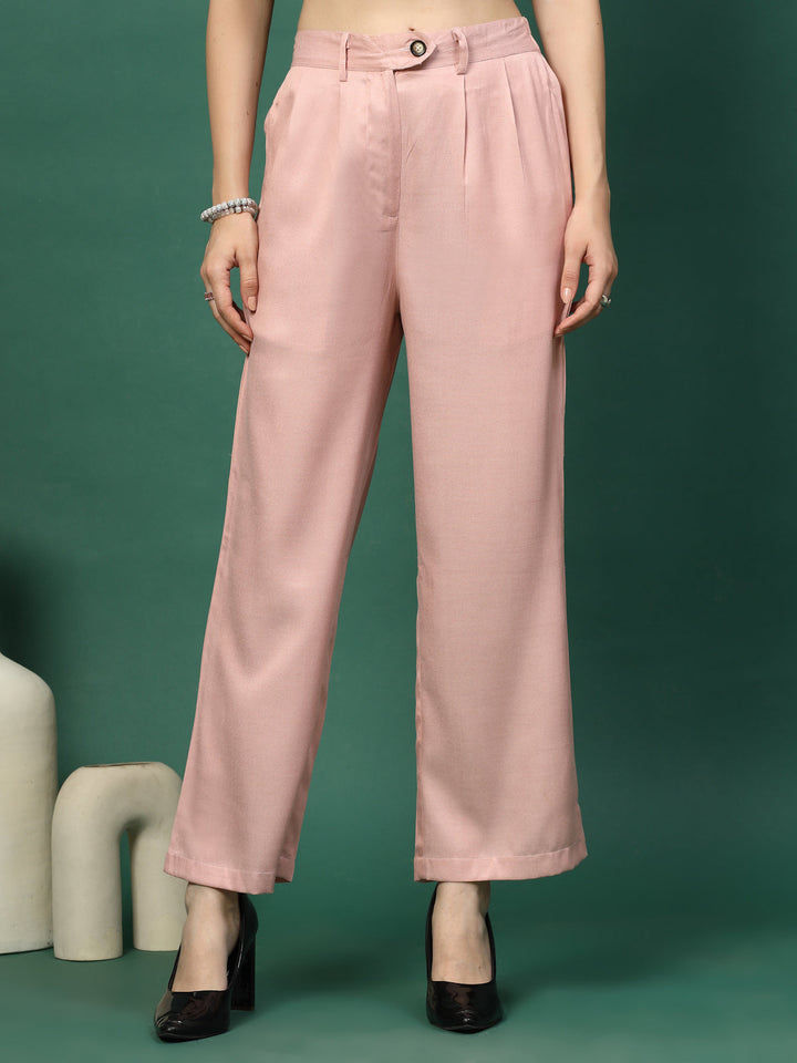 Women Loose Fit Pleated Trousers