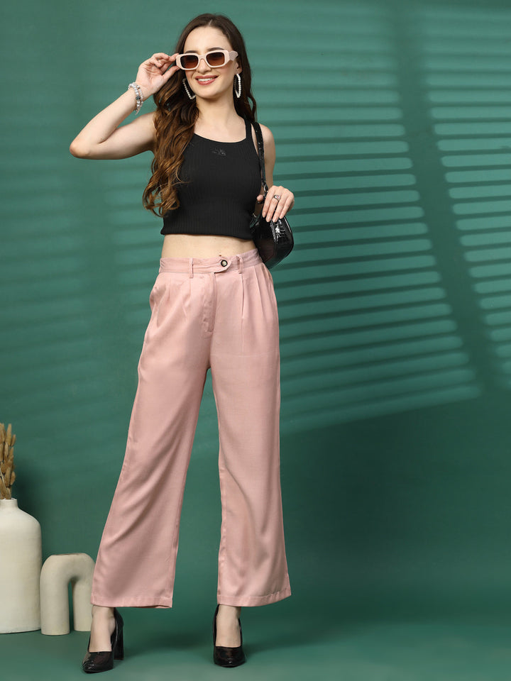 Women Loose Fit Pleated Trousers