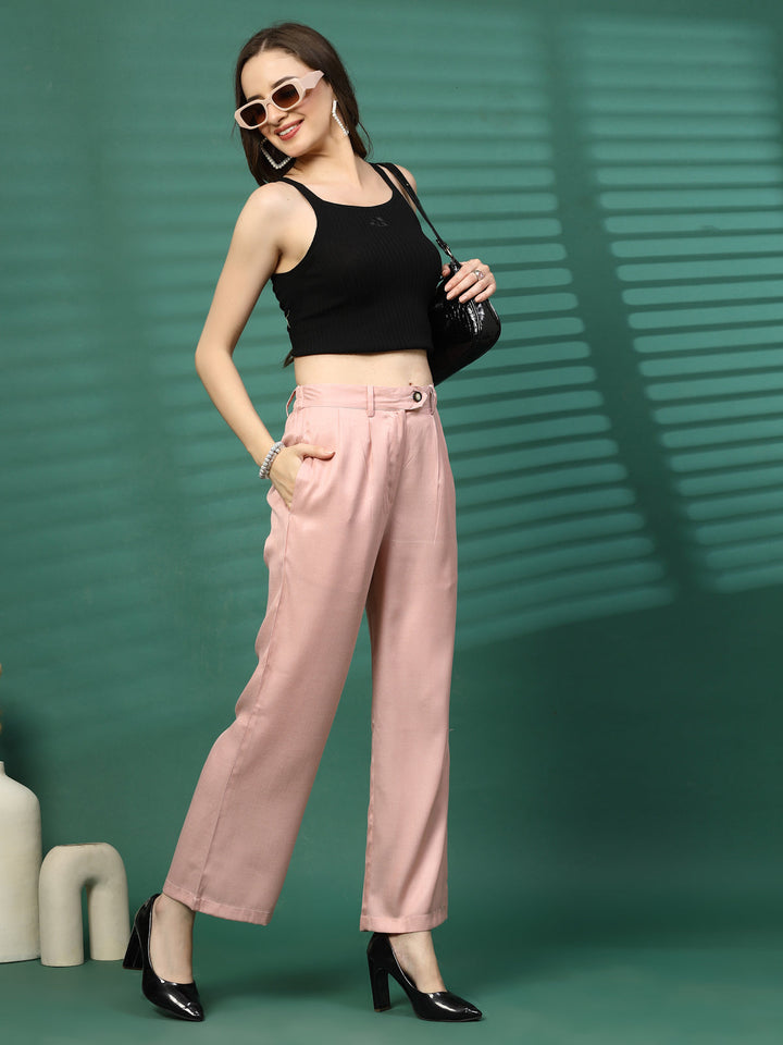 Women Loose Fit Pleated Trousers