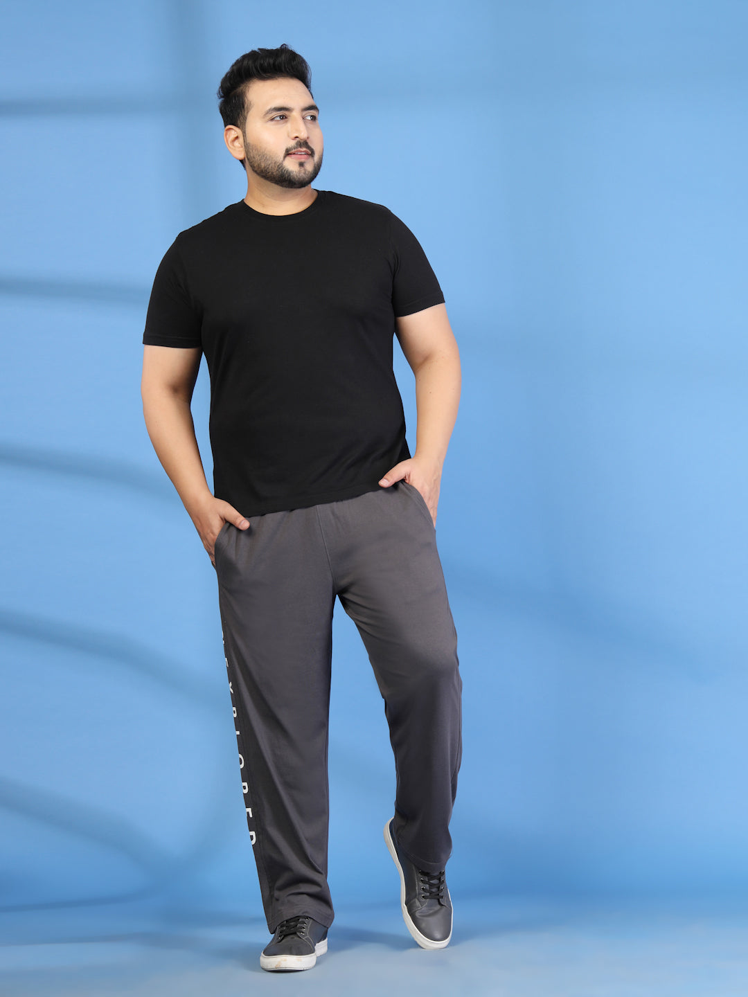 Plus Size Men Mid-Rise Track Pants