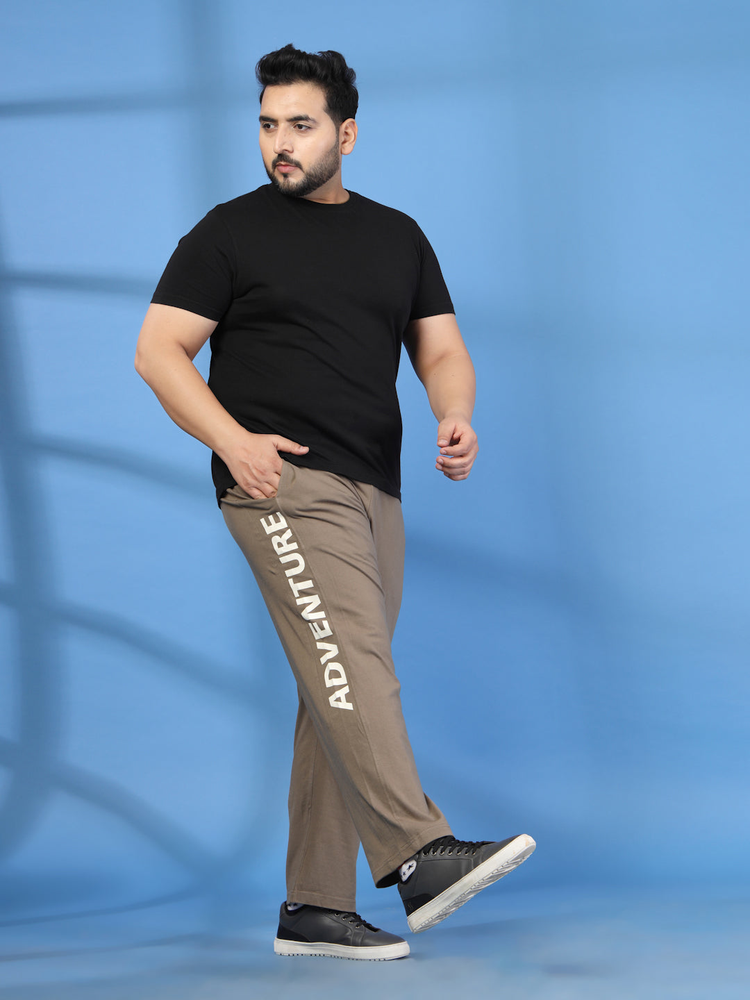 Plus Size Men Mid-Rise Track Pants