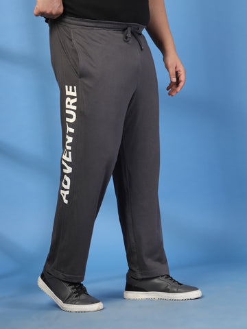 Plus Size Men Printed Mid-Rise Track Pants