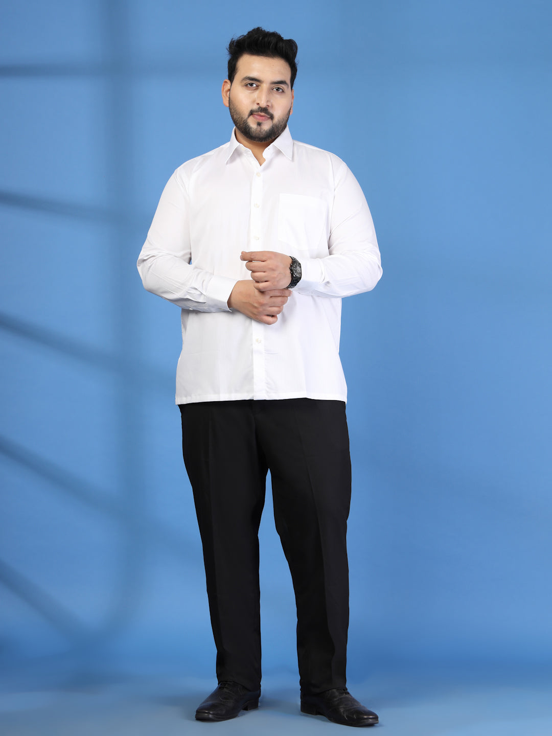 Plus Size Men Classic Solid Formal Shirt