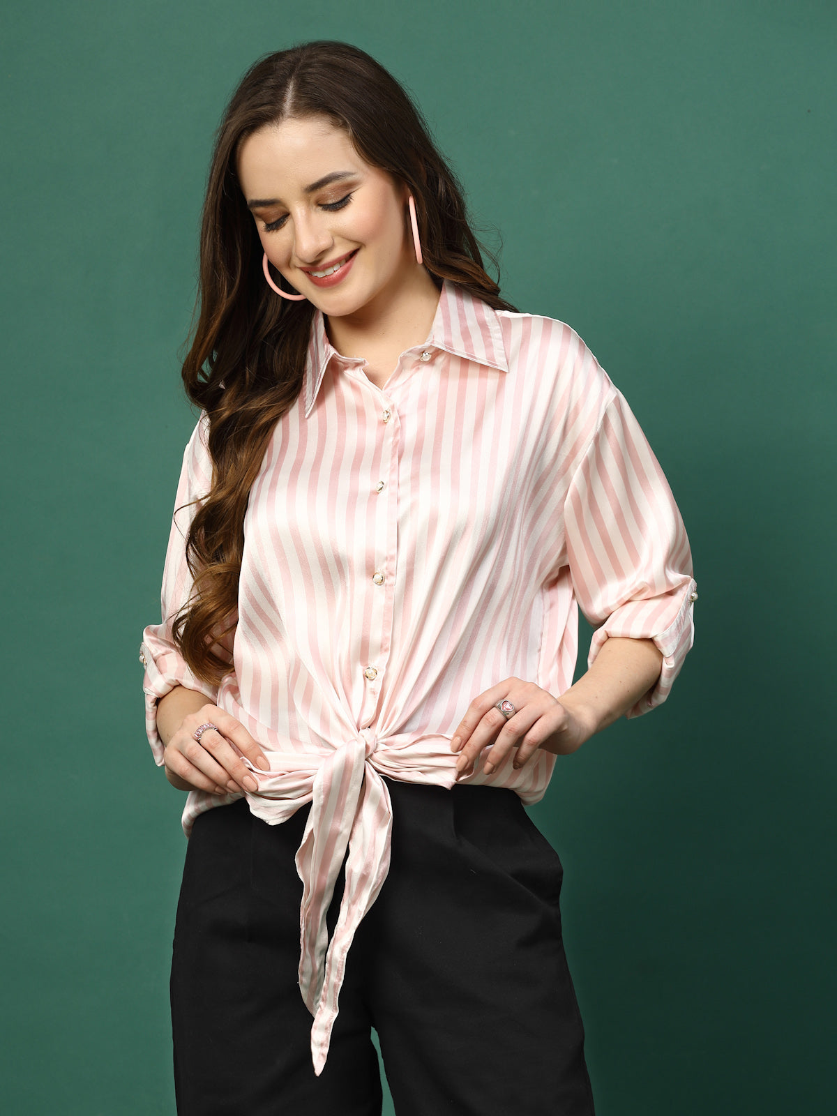 Women Opaque Striped Casual Shirt