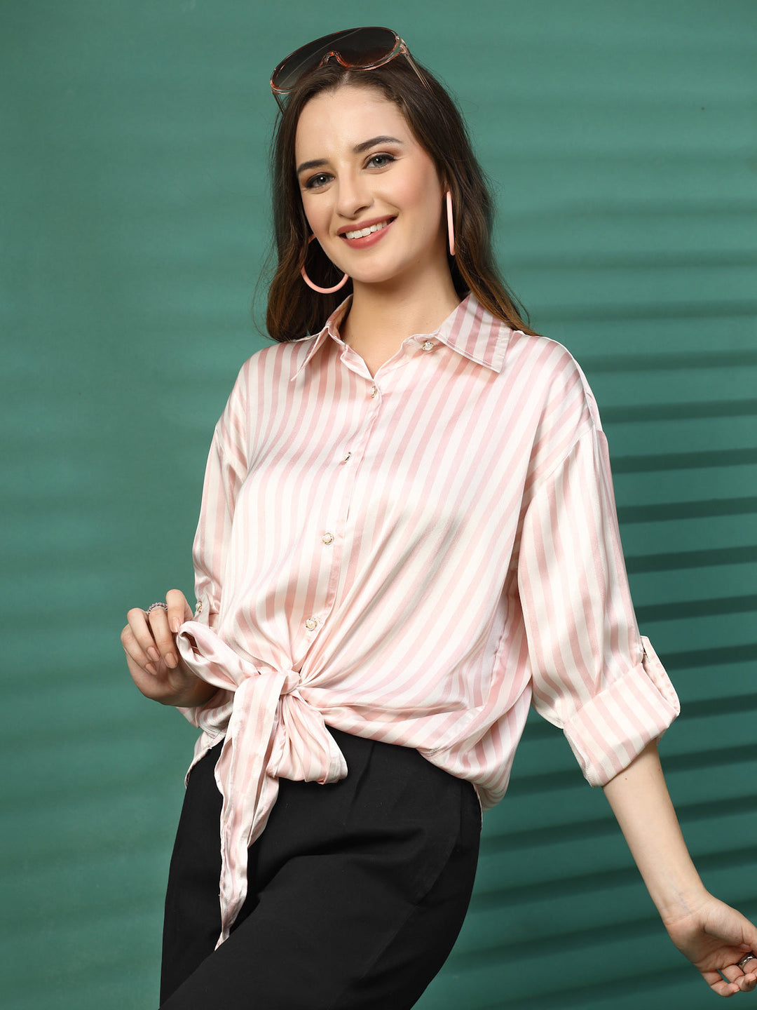 Women Opaque Striped Casual Shirt