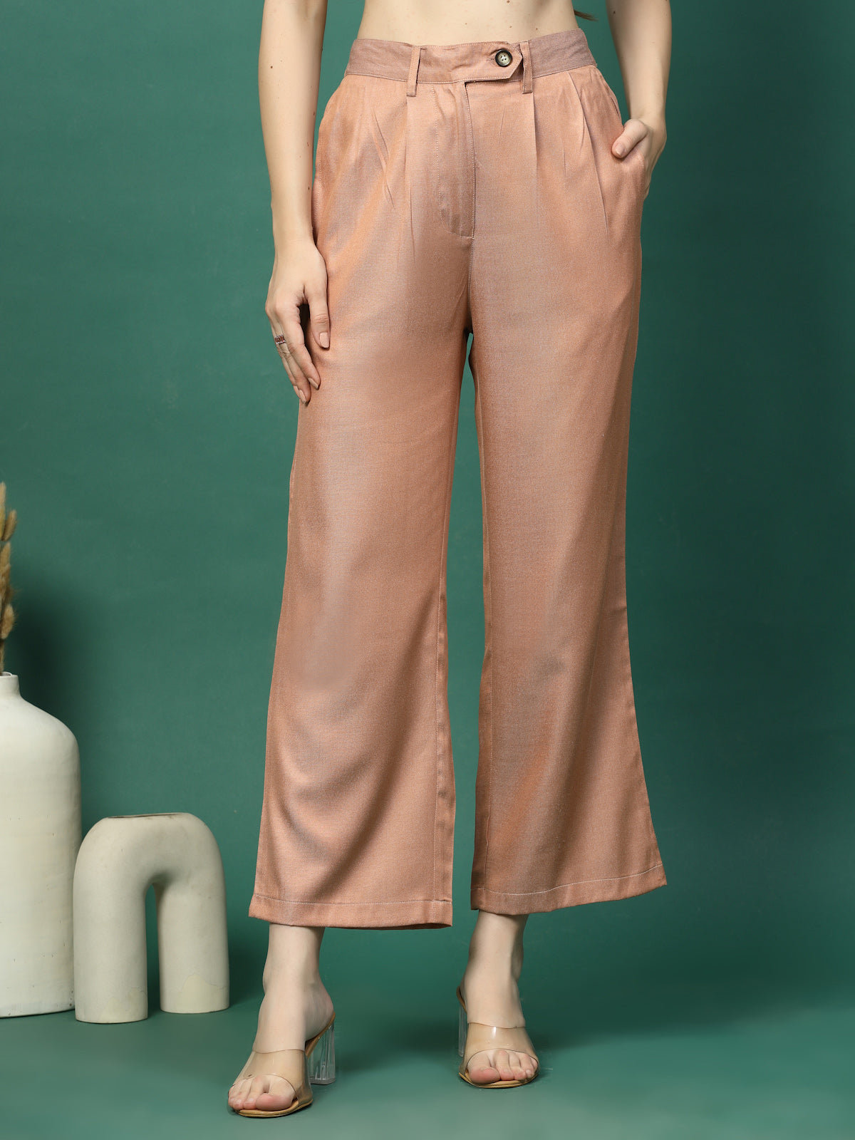 Women Loose Fit Pleated Trousers