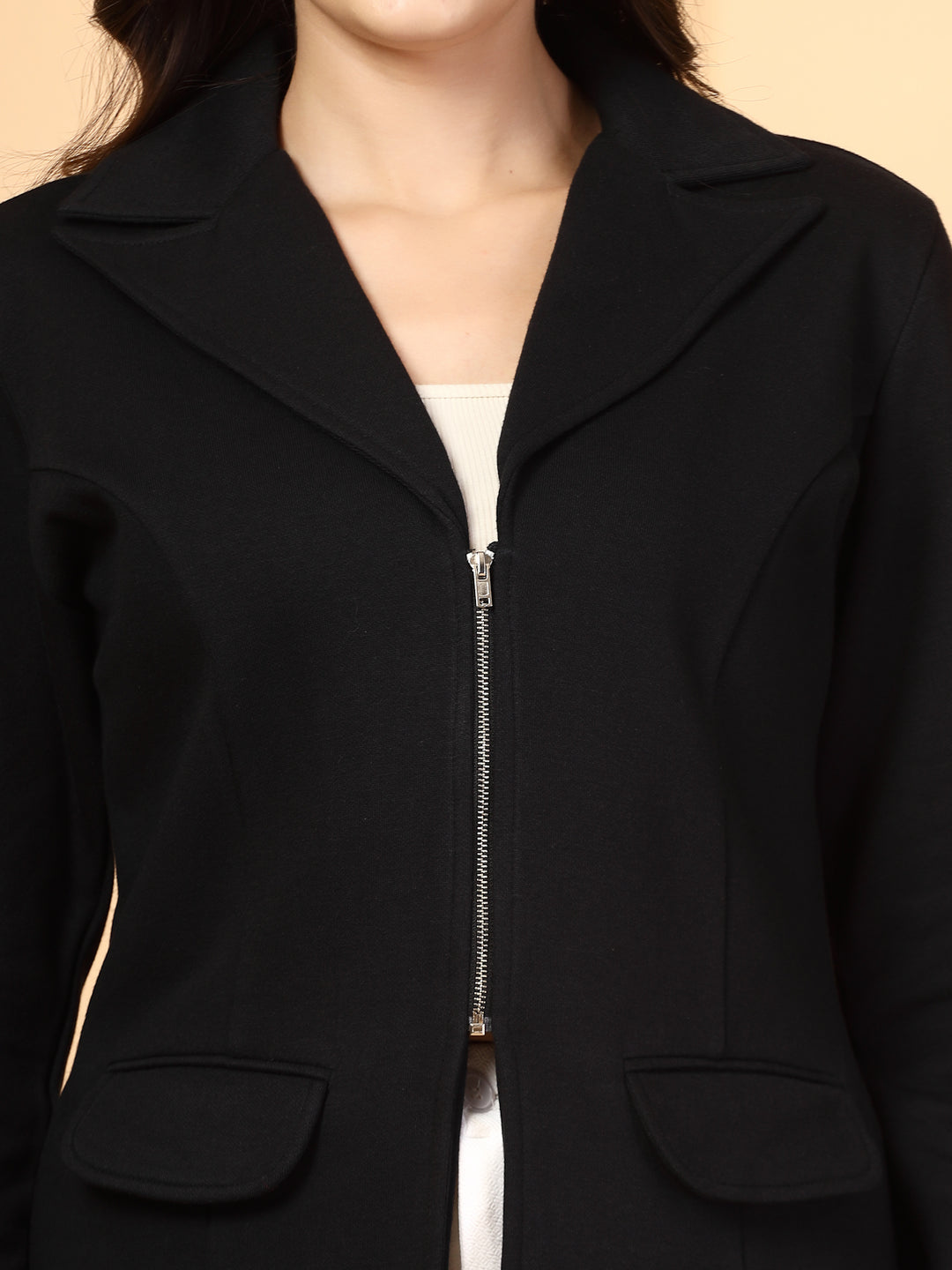 Women Fleece Open Front Jacket