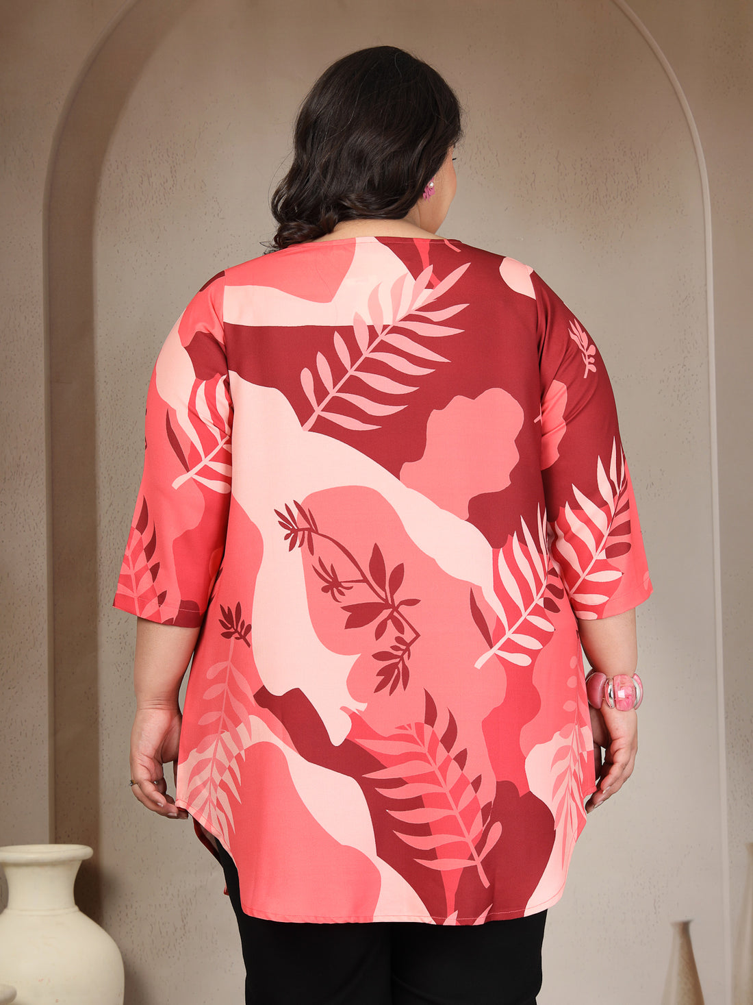 Plus Size Tropical Print Top