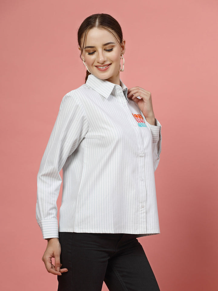 Women Opaque Striped Casual Shirt