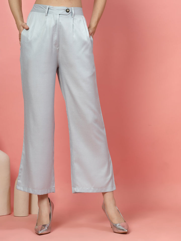 Women Loose Fit Pleated Trousers