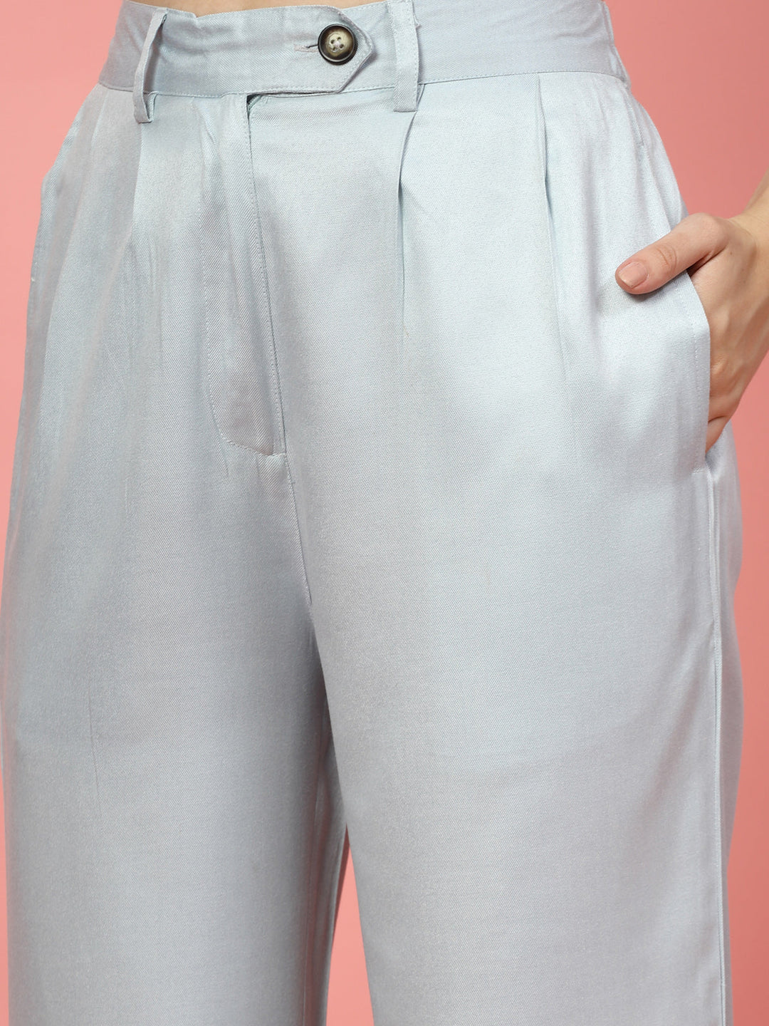 Women Loose Fit Pleated Trousers