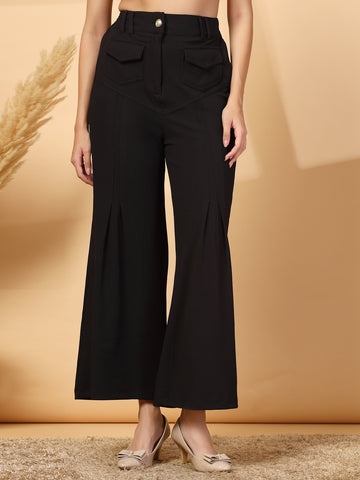 Women Loose Fit Pleated Trousers