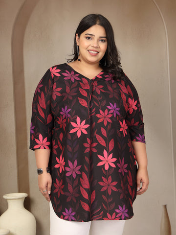 Plus Size Floral Print Top