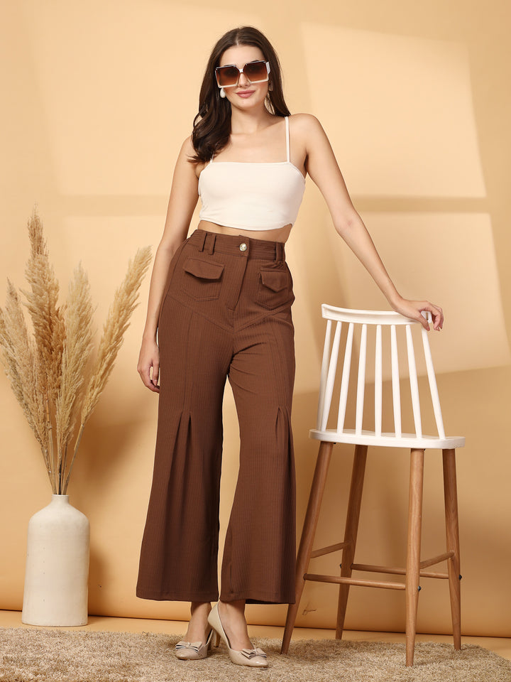 Women Loose Fit Pleated Trousers