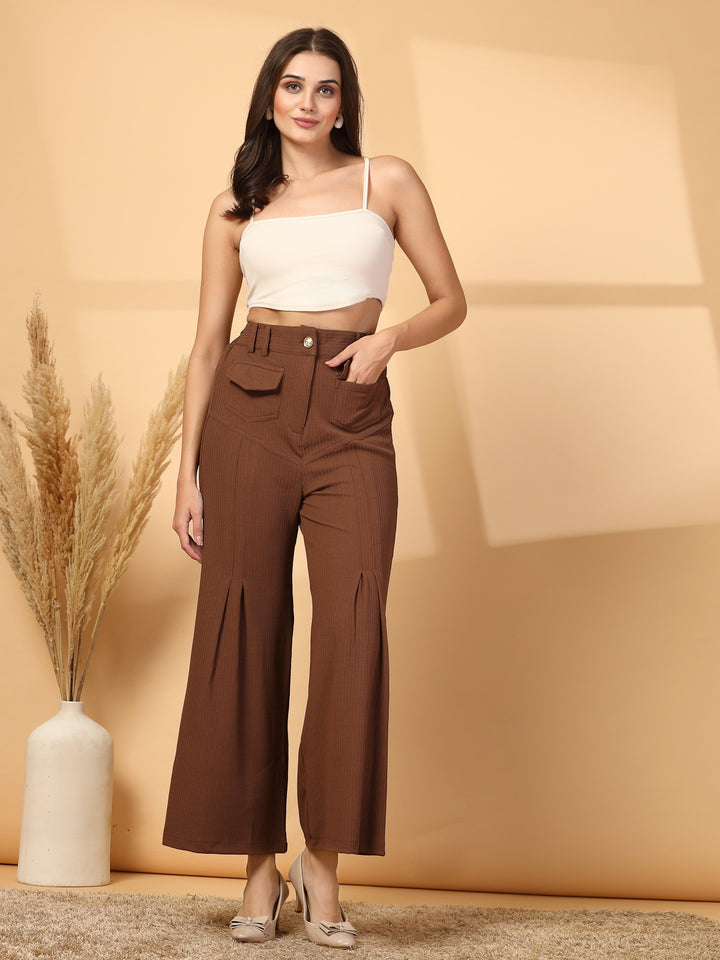 Women Loose Fit Pleated Trousers