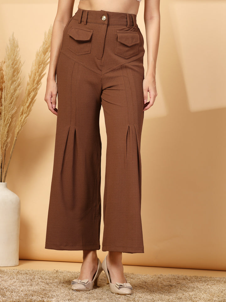 Women Loose Fit Pleated Trousers