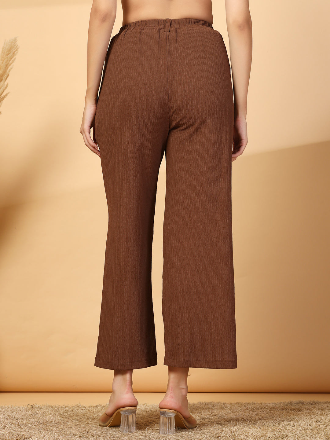 Women Regular Fit Pleated Trousers