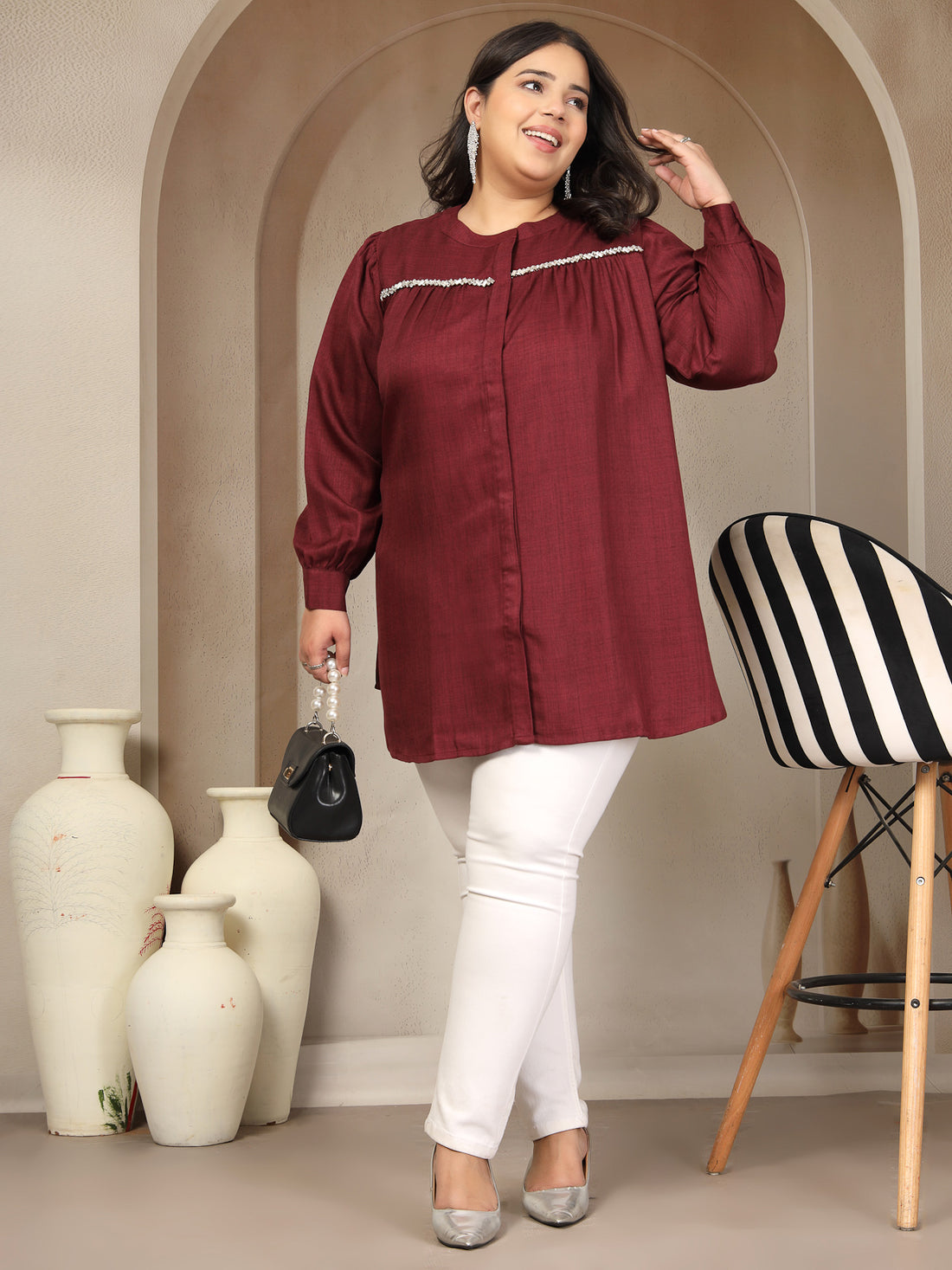 Plus Size Swarovski Embellished Tunic