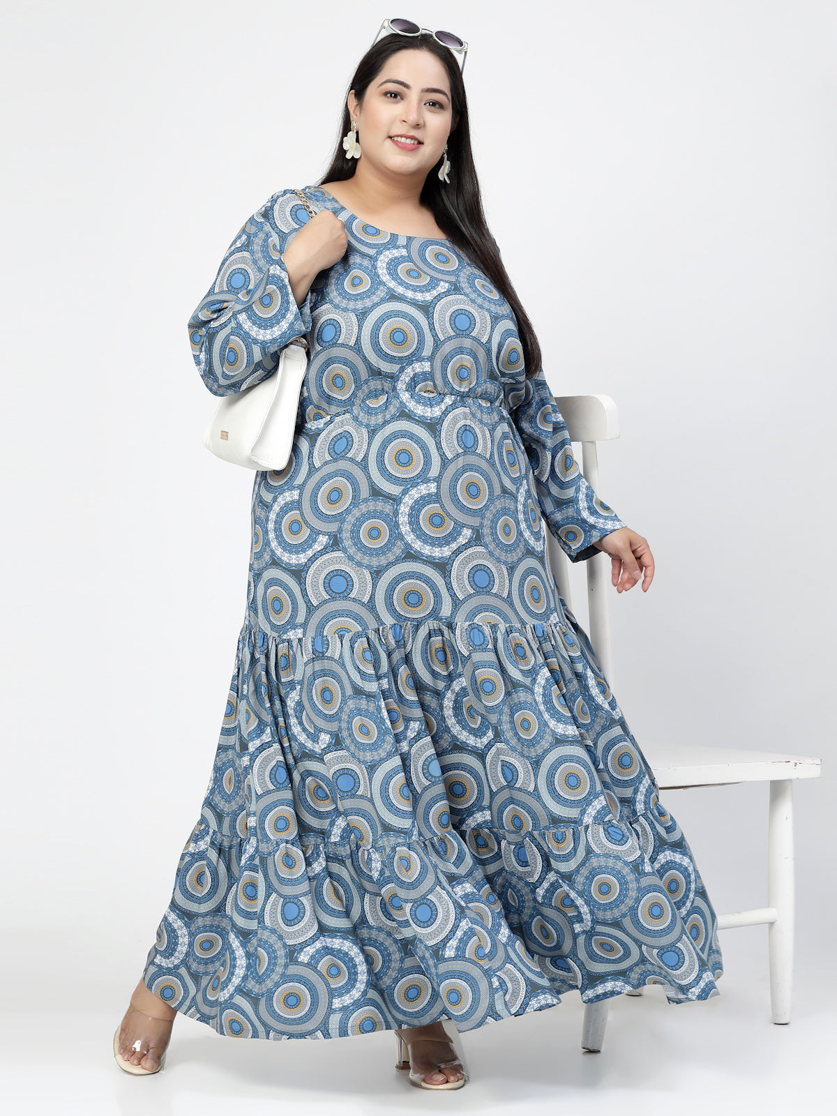 Ethnic Motifs Printed Round Neck Maxi Dress