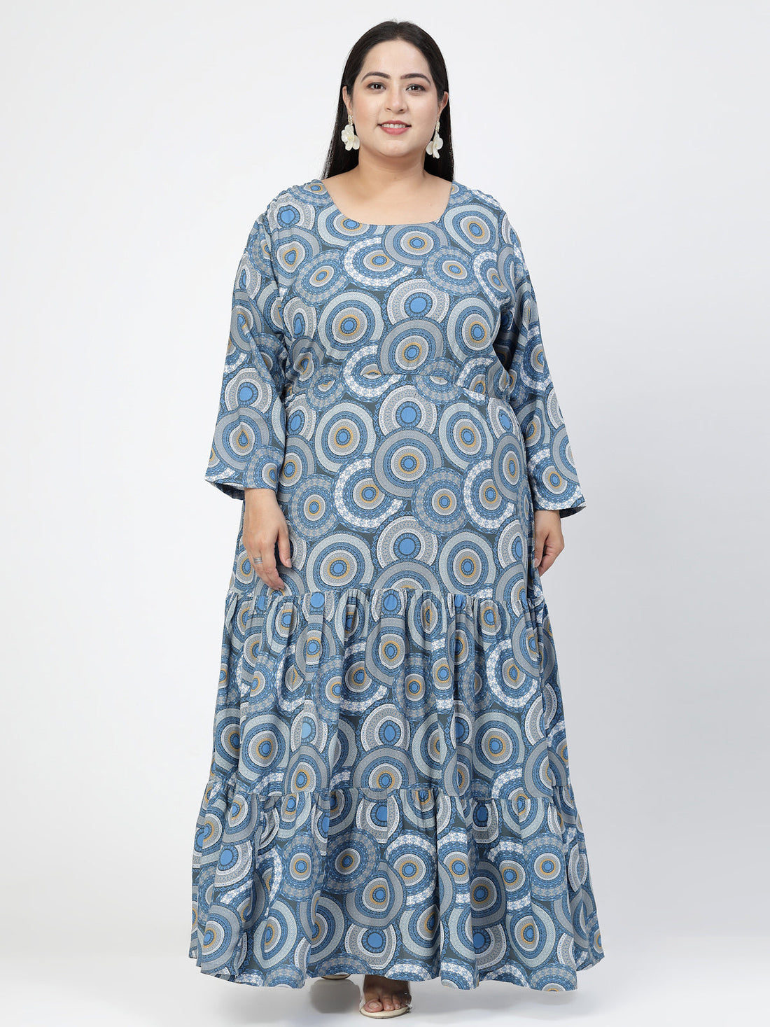 Ethnic Motifs Printed Round Neck Maxi Dress