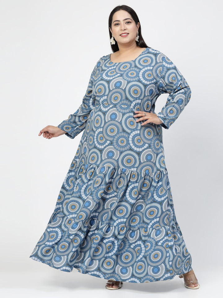 Ethnic Motifs Printed Round Neck Maxi Dress