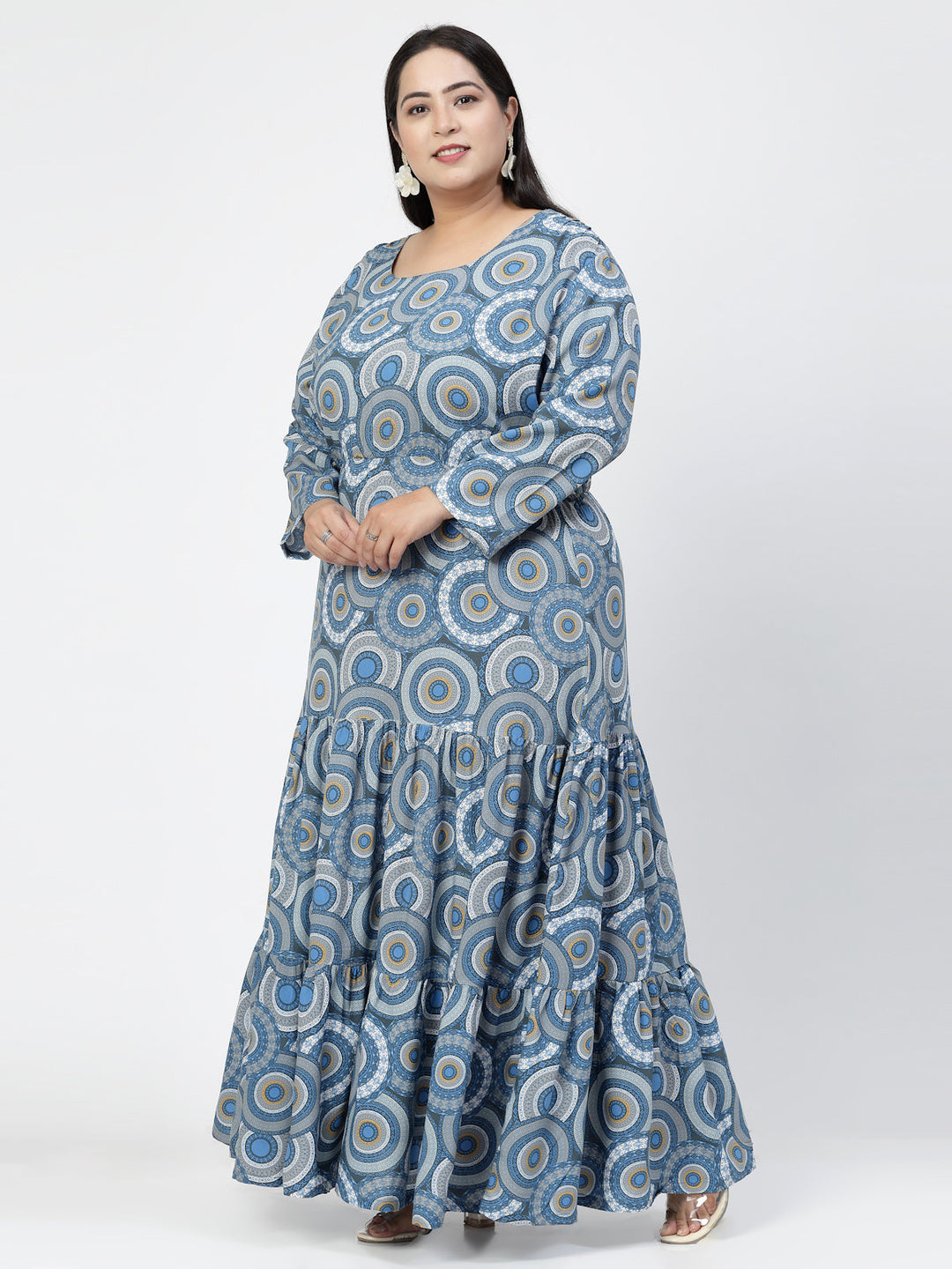 Ethnic Motifs Printed Round Neck Maxi Dress