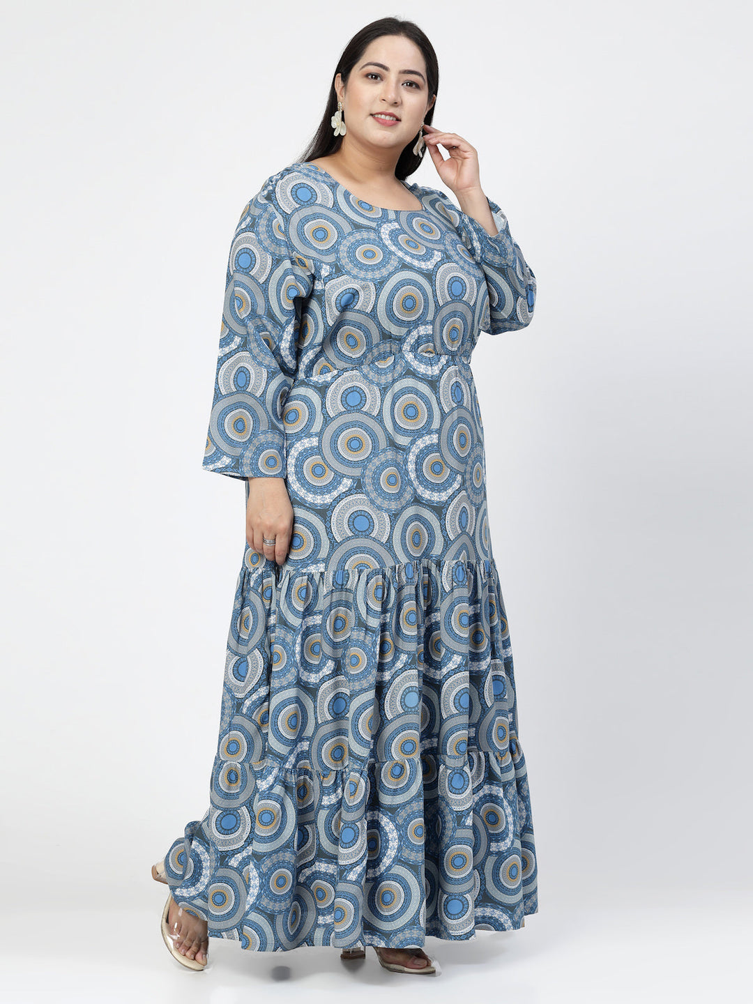 Ethnic Motifs Printed Round Neck Maxi Dress