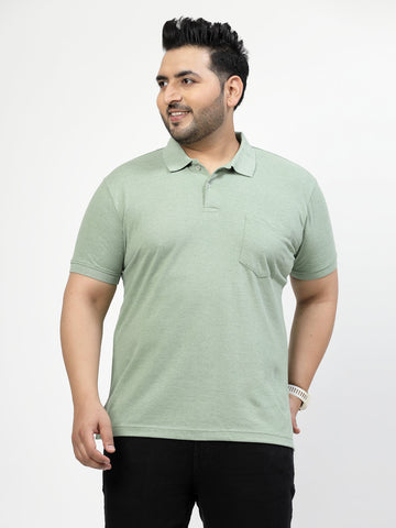 Men Polo Collar Pockets Regular Fit T-shirt